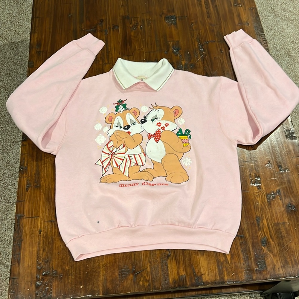 Vintage Fruit of the Loom Sweatshirt. Pink. SZ L